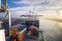 container operation in port of Rotterdam Europort